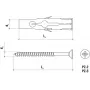 WKRĘT-MET RU-06045 universele plug 6 x 45 mm, 100 stuks, grijs