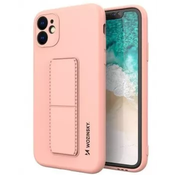 Wozinsky Apple iPhone 12 kickstand hoesje siliconenhoesje met standaard roze