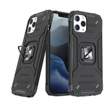 Wozinsky Apple iPhone 12 Pro Max Ring Armor hoes met standaard - robuuste beschermhoes, zwart