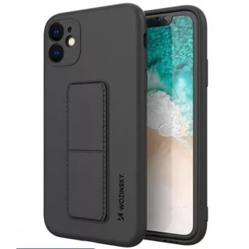 Wozinsky Apple iPhone 12 Pro Max siliconenhoesje met standaard zwart