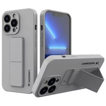 Wozinsky Apple iPhone 13 Kickstand Case siliconenhoesje met standaard grijs