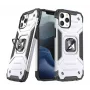 Wozinsky Apple iPhone 13 Pro Max Ring Armor hoesje kickstand robuust ruw hoesje zilver