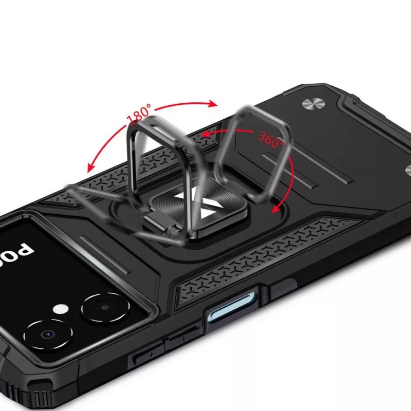 Wozinsky Ring Armor Case voor Google Pixel 7 Pro - gepantserde hoes met magnetische ringhouder - zwart