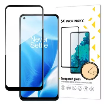 Wozinsky Super Tough Full Glue gehard glas volledig scherm met frame case friendly OnePlus Nord N200 5G zwart