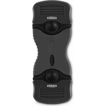 Xavax universele glaswisser met 4 vervangmessen, intrekbaar roestvrijstalen mes, ergonomische kunststofgreep, zwart/zilver 00111760