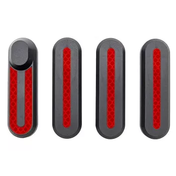 Xiaomi zijdeksels met reflectiestickers - zwart/rood