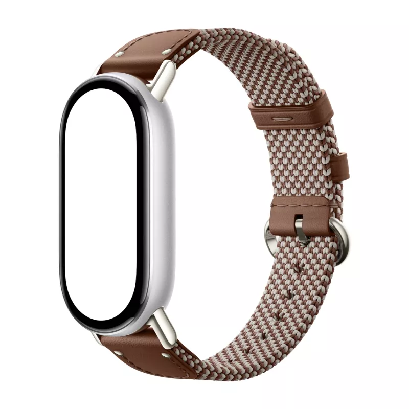 Xiaomi Smart Band 10 Gebreid Zijden Bandje - Veerbruin