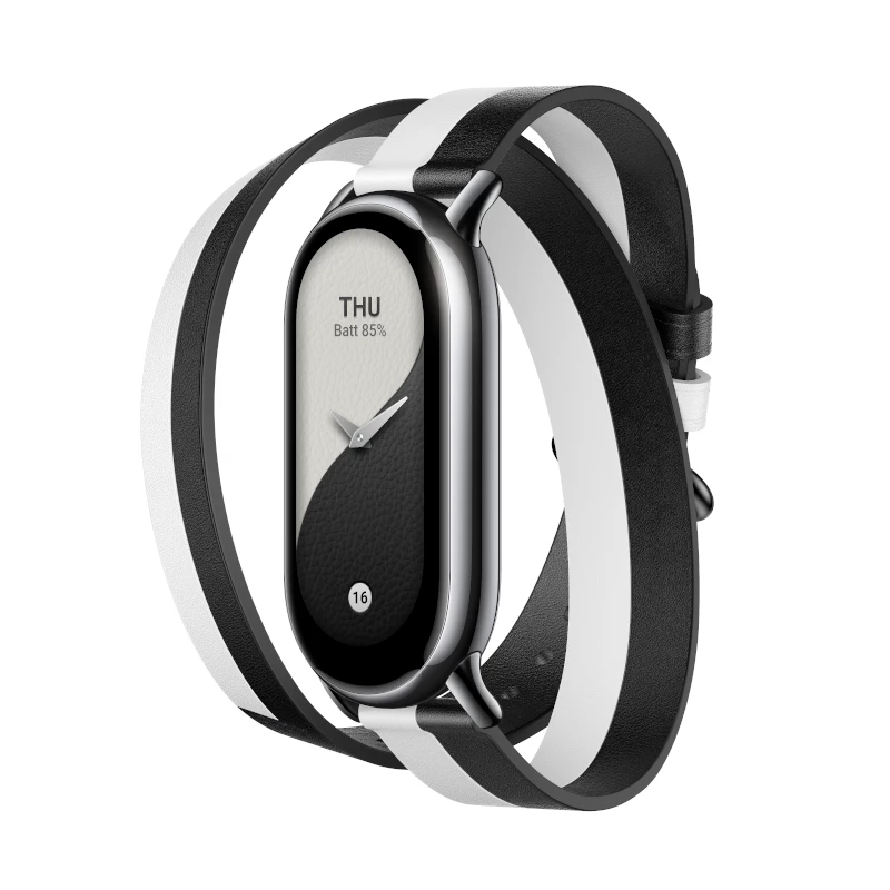 Xiaomi Smart Band 8 dubbelwikkelband - zwart en wit