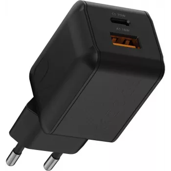 Xtorm NextGen GaN3 Ultra 70W PD wandlader USB-C & USB-A zwart XECNG701