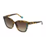 YALEA dameszonnebril SYA028N550743 Havana acetaat vierkant frame bruin verloopglas UV400