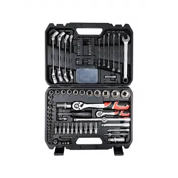 YATO 93-delige dopsleutel- en gereedschapsset 1/4 inch en 1/2 inch aandrijving in kunststofkoffer - YT-38784