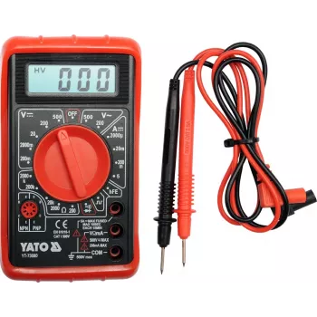 Yato YT-73080 digitale multimeter met achtergrondverlichting, handmatige bereikkeuze, CAT II 600V
