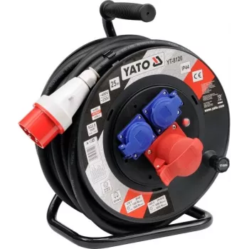 Yato YT-8120 kabelhaspel 3 stopcontacten 25 m