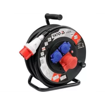 Yato YT-8120 kabelhaspel 3 stopcontacten 25 m