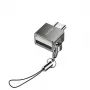 YESIDO GS08 Mini aluminiumlegering USB Type-C OTG-adapter met kaartlezer - zwart