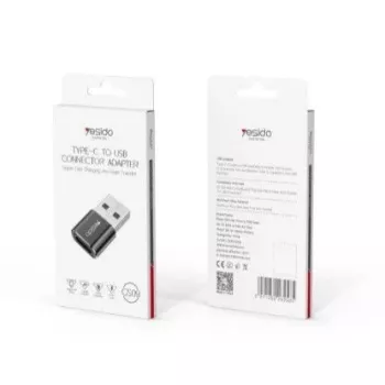 YESIDO GS09 mini aluminiumlegering USB Type-C naar USB-A OTG-adapter zwart