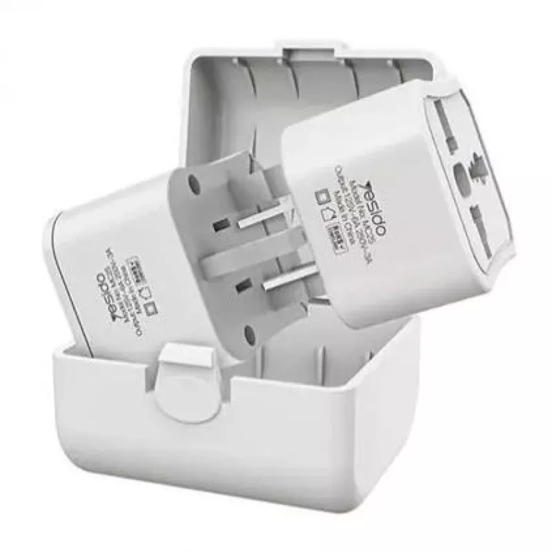 YESIDO MC25 reisadapter stekkerset wit