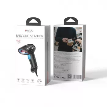 YESIDO S50 bedrade barcodescanner zwart