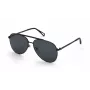 ZADIG & VOLTAIRE SZV415-600531 unisex vierkante zonnebril, zwart acetaat montuur, grijze polycarbonaat glazen, UV400-bescherming
