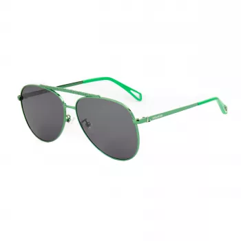 ZADIG & VOLTAIRE SZV415-600G09 dames rechthoek zonnebril - zwart acetaat montuur, grijze polycarbonaatglazen, UV400-bescherming