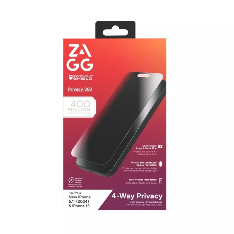 ZAGG InvisibleShield Glass Elite Privacy 360 beeldschermbescherming voor iPhone 14 Pro Max