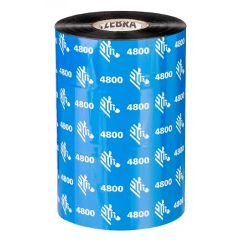 Zebra 4800 Series harslint, 156mm x 450m, zwart, 25,4mm kern, 12 rollen/doos