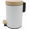 Zeller cosmetica pedaalemmer 3,0 L bamboe, wit (18908)