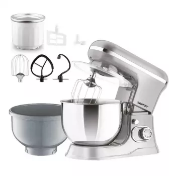 Zelmer ZKR1360 Keukenmachine – 1300 W, 5,5 L kom, planetaire menger, Zwart/Zilver