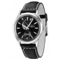ZENO MAN 6662-7004Q-G1 Zwitsers quartz herenhorloge 42mm zwarte wijzerplaat lederen band