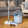 YORK Rotary MOP SPECIAL vloerreinigingsset met voetpedaal-wringer, 12L emmer, telescopische steel, 2 microvezel-koppen