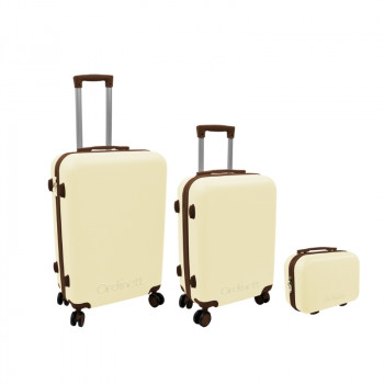 ORDINETT 3-delige kofferset, 60 l + 43 l + 15 l, wit