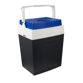 GIOSTYLE Brio 30 elektrische koelbox 12/230V 30L thermo-elektrische koelbox donkergrijs met rood/blauwe accenten