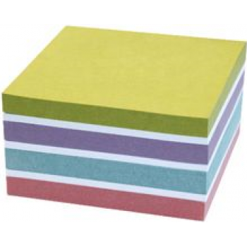 Kores recycling plaknotitieblok recycling pastel notities 75 x 75 mm, 450 vel, recyclingpapier, veilige hechting, 1 blok N47463