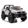 LEAN CARS elektrische ride-on auto Toyota Hilux wit 12V met ouderlijke afstandsbediening
