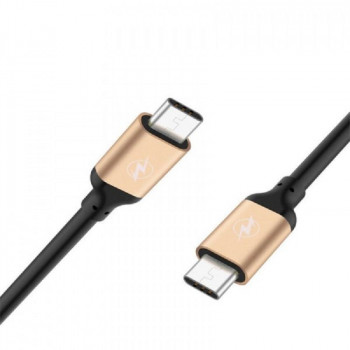 JOYROOM S-M330 USB-C naar USB-C 100W snellaadkabel, gevlochten nylon datakabel, 2m, zwart-goud