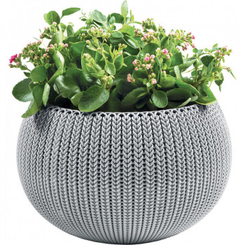 KETER bloempot Cozy M met ophangset lichtgrijs
