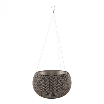 KETER bloempot Cozy S met ophangset bruin