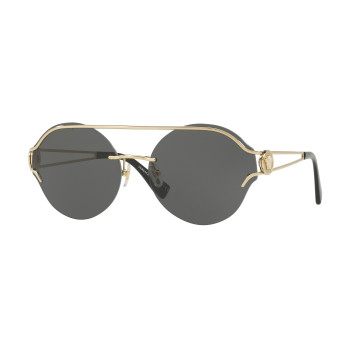 Versace Dames VE21841252876 Piloot zonnebril Bleekgoud Grijs Verloop 61mm