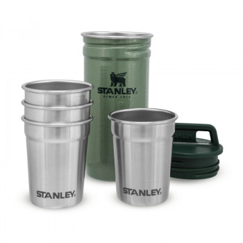 STANLEY Vodka glazen-set Adventure, 4 glazen 59mL met opbergrek groen