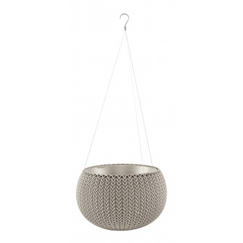 KETER bloempot Cozy S met hangset beige