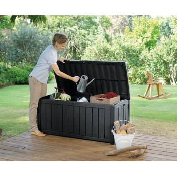 KETER tuinopbergbox / bank Glenwood Storage Box 390 L – grijs