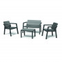 KETER tuinmeubelset Emily Patio set met kussens grijs/lichtgrijs