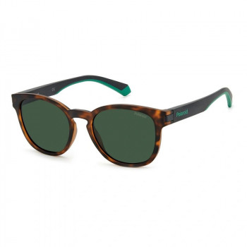 Polaroid unisex rechthoekige zonnebril PLD2129S2M6 gepolariseerde grijze glazen zwart montuur 52-20-140