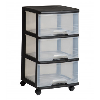 CURVER 3-ladensysteem 20L ladensysteem 37x39x61cm zwart/transparant