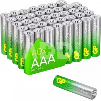 AAA-alkalinebatterijen pack GP 03024AETA-B40 — 40 cellen, Micro (AAA) Super Alkaline