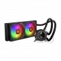 240 mm AIO CPU-vloeistofkoeler KRUX HydroGlance 240 ARGB LCD — 240 mm Radiatorkoeler, ARGB-verlichting, LCD-display