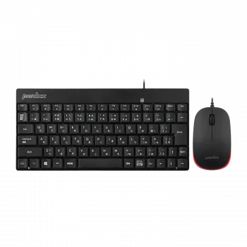 Perixx PERIDUO-212 DE, mini-USB-toetsenbord- en muisset, zwart