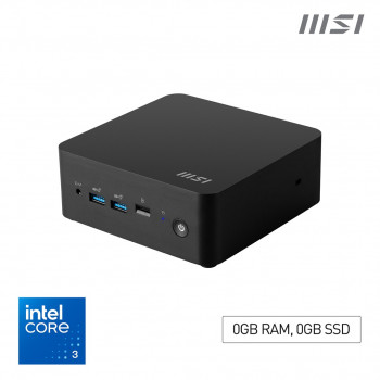 MSI Cubi NUC 1MG-014BEU barebone, Core 3 100U, Wi-Fi 6E, zonder RAM/opslag/OS