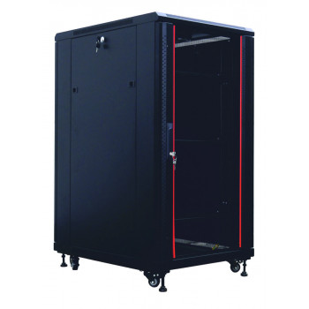 IT-BUDGET SRK 19 inch netwerkkast-set, 27 HE, 600 × 800 mm, zwart, 99ITB19SRK2768GSM